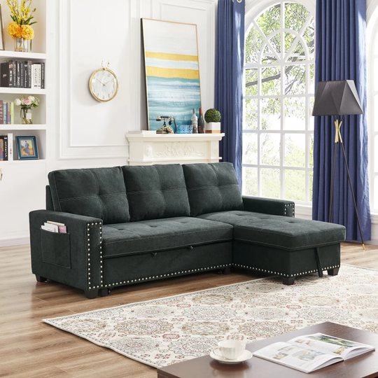85" Reversible Sectional Sleeper Sofa Bed