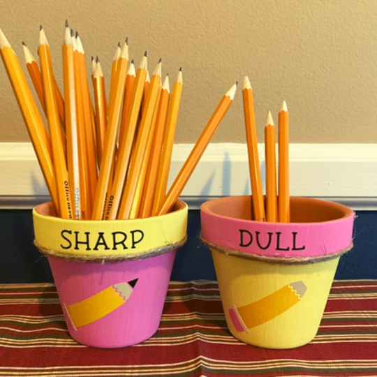 Sharp & Dull Pencil Holders, School Teaching Classroom Supplies, Décor, Teacher Appreciation Gift