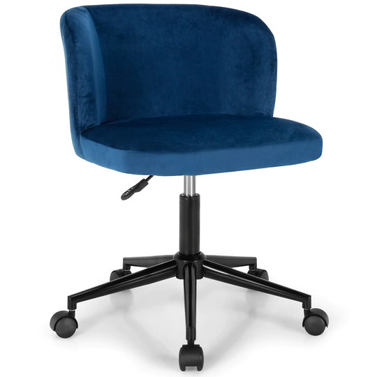 Costway Velvet Home Office Leisure Vanity Chair Armless Adjustable - See details