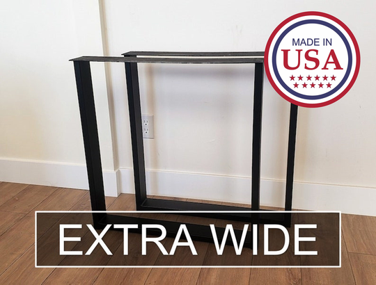 Extra Wide U Frame Metal Table Legs - Pair Desk Dining 3x1 Strong
