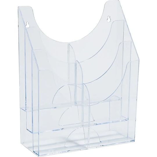 SBS SuperRack Clear Multi-Purpose 6 Pockets Organizer - 12" x 4.25" x 9.75"
