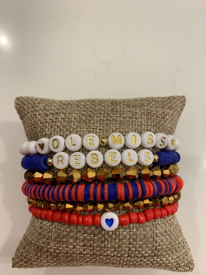 Rebels Gameday Heishi Stackable Bracelets - Set Of 6