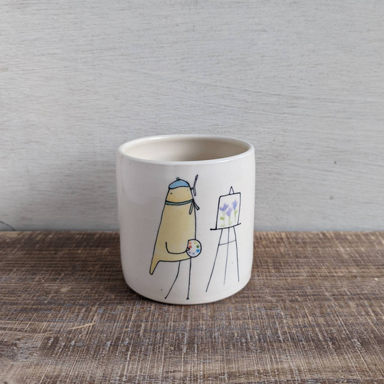 Ceramic Cup/Vase #8, Pencil Holder, Ceramic Spring Flower Garden Vase