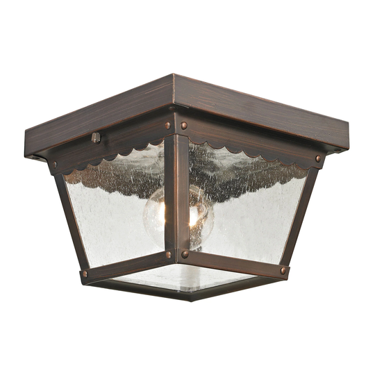 Cornerstone 8.375-inch Hazelnut Bronze Springfield 2-light Exterior Flush Mount