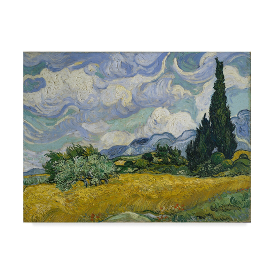 Vincent Van Gogh 'Wheat Field with Cypresses' Canvas Art - Multi-color