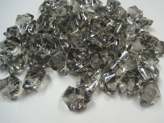 Gray Acrylic Rock Vase Filler, Table Scatter, Crystal Ice, Ice Decor, Plastic Gem Gray Gems