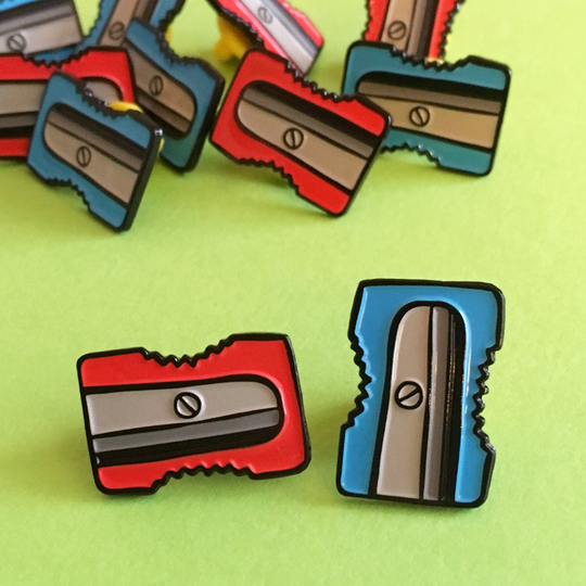 Pencil Sharpener Enamel Pin, Crafter Jewellery, Artist Gift Stationery Brooch, Cute Stocking Filler, For Her
