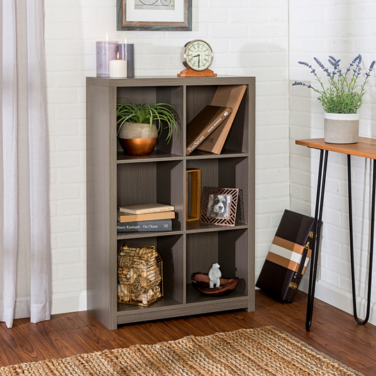 Grey MDF 6-Cube Cubby Organizer