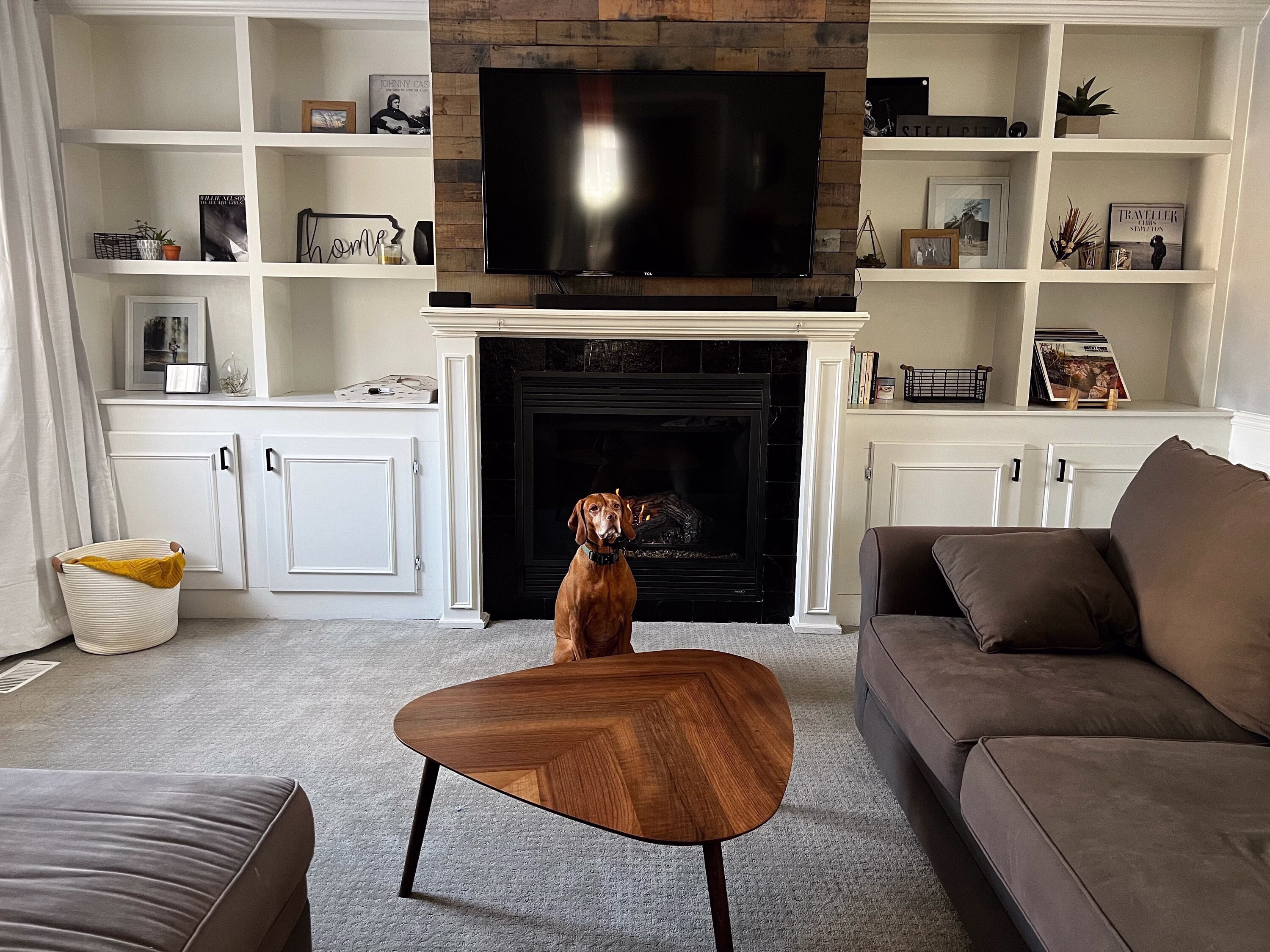 Wooden Walnut Coffee Table Triangle, Rectangle Round Oval Ellipse Square Table, Center Mid Century Modern