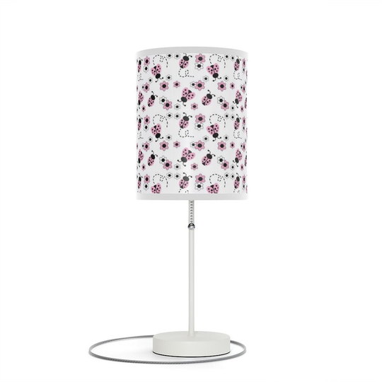 Pink Ladybug Floral Nursery Table Desk Lamp Lampshade Nightlight Baby Girl Room Bedroom Decor