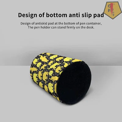 PU Leather Pencil Pen Holder,Round Pencil Cup Stationery Desk Organizer Control Storage Box For Home Office Bedroom