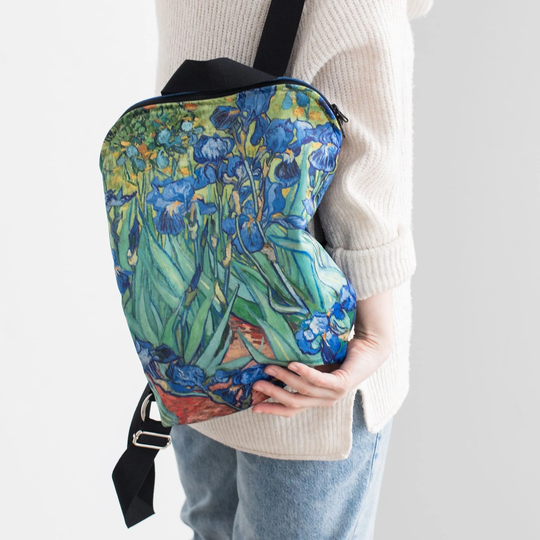 Van Gogh Irises Floral Velvet Backpack