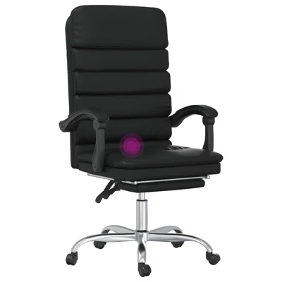 Latitude Run® Massage Reclining Office Chair Gray Faux Leather