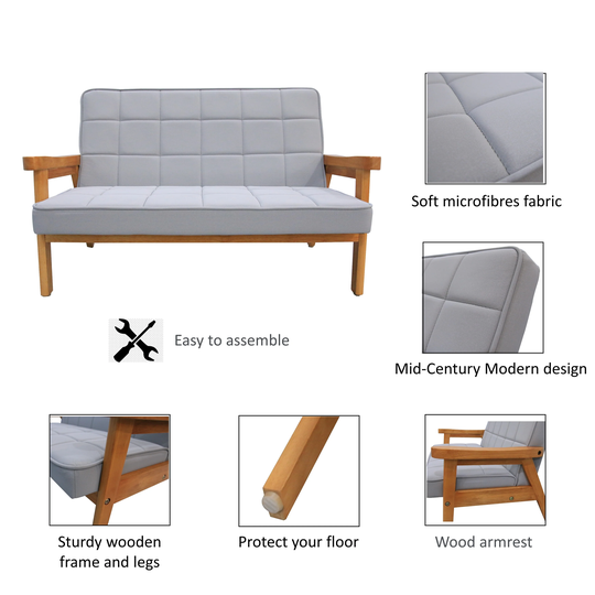 children leisure sofa with wood armrest
