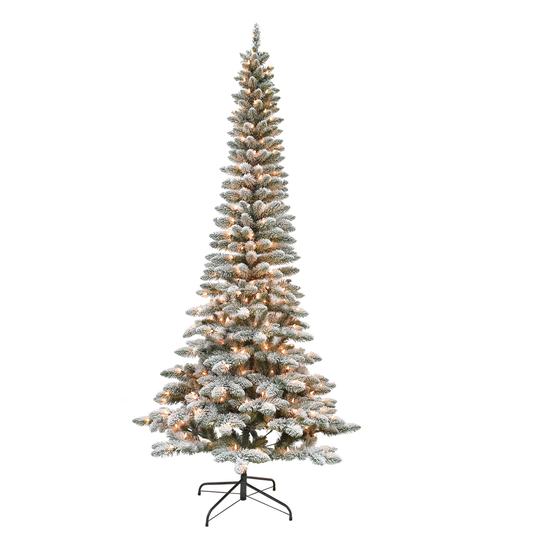 7.5 foot Flocked Pencil Tree, 250 UL Lights