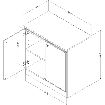 Two Door Locker, Pure White