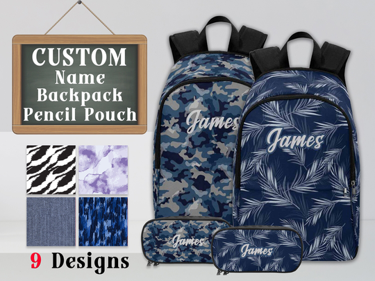 Custom Name Backpack, Pencil Pouch, Personalized Backpack For Kids/Adults, Back To School Gifts, Shoulder Bag Students
