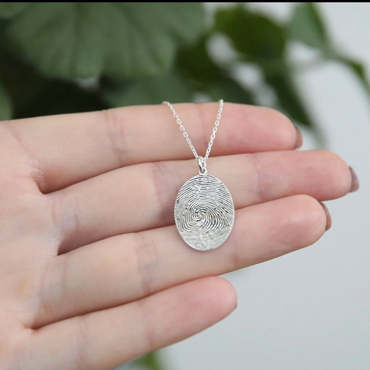 sterling Silver Fingerprint Necklace, Gift For Her, Personalized Necklace, Fingerprint Jewelry, Jx21