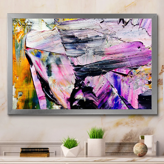 Designart 'Colorful Abstract Painting Strokes IX' Modern Framed Art Print
