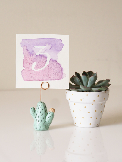 Cactus Table Number Holder - Place Card Wedding Wedding Favors Business Art Cacti