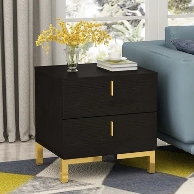 Megan-Grace 2 - Drawer Nightstand in Black