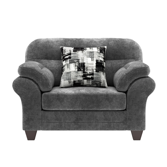 Roundhill Furniture Bonarse Fabric Cuddle Chair in Wonderland Slate