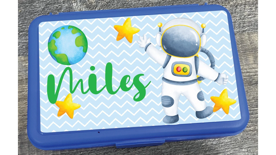 Pencil Box Personalized Astronaut, Outer Space Pencil Box, Kids Art Box Supplies, Box