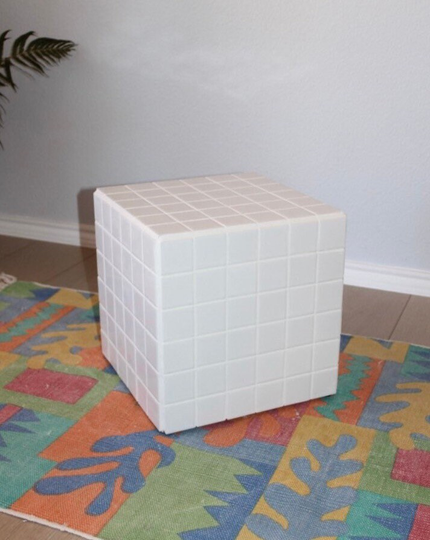 Tiled Cube Accent Table 12"