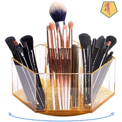 Makeup Brush Organizer, Gold