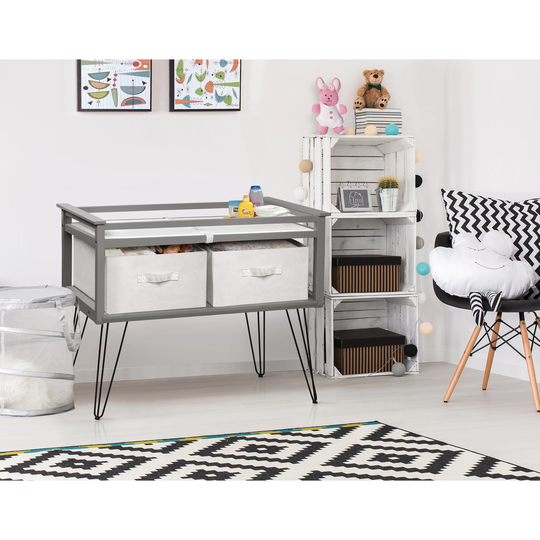 Badger Basket Contempo Convertible Changing Table with Two Baskets - Gray - 34" x 20.75" x 32.5"