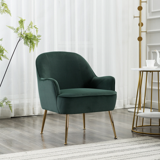 Modern Soft Velvet Material Navy Ergonomics Accent Chair Living Room Chair Bedroom Chair Home Chair, Adjustable Legs