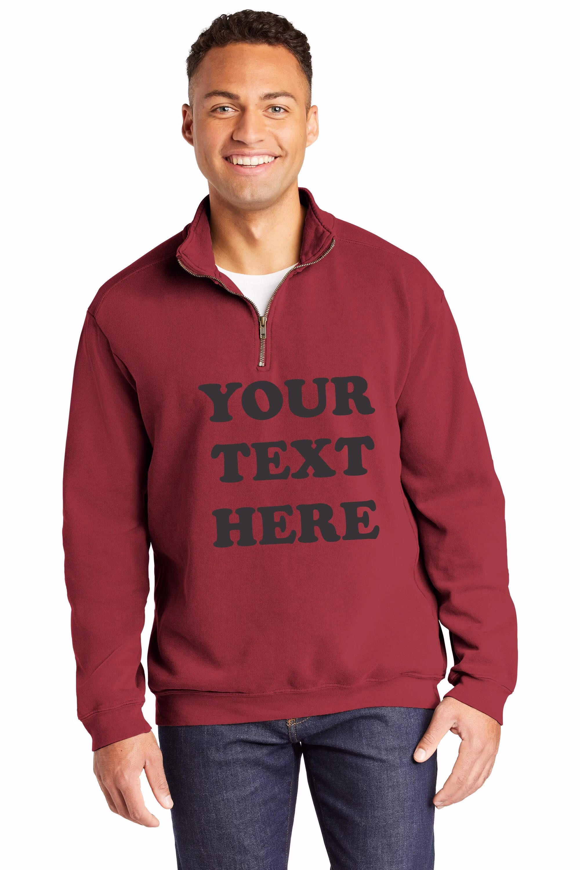 Comfort Colors ® Ring Spun 1/4 Zip Sweatshirt, Personalize With Vinyl Or Glitter Print To Make It Your Own