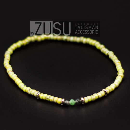 Raw Emerald Men's Bracelet, Minimalist Mens Bracelet, Beaded Bracelet For Men, Gift Boyfriend/Husband Gift