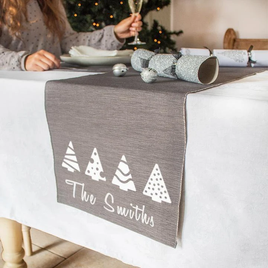 Table Runner & Placemats Set - Christmas Decor Festive Tableware Gift For Home Dining Cotton