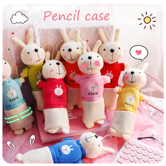 Cute Bunny Pencil Bag, Cartoon Case, Pen Holder Storage, Pastel School Supplies, Gifts