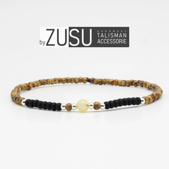 Citrine Mens Bracelet, Boho Stretch Bracelet For Men, Minimalist Him, Anniversay Gift For Husband, Boyfriend, Small