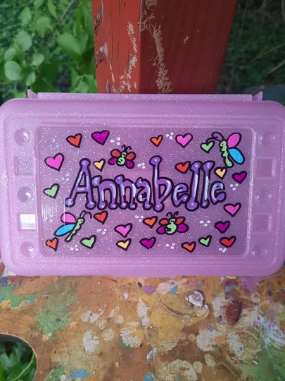 Personalized Pencil Box, Girl School Supply Girls Art Back To Name