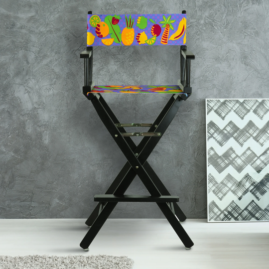 30" Director's Chair Black Frame-Calypso Fruit - 23"W x 19"D x 45.5"H