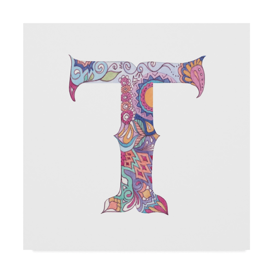 Green Girl Canvas 'T' Canvas Art - Multi-color