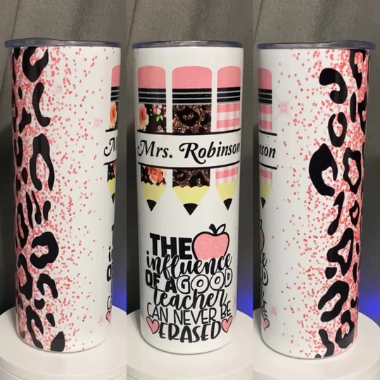 Pink Leopard Pencils Tumbler 20Oz