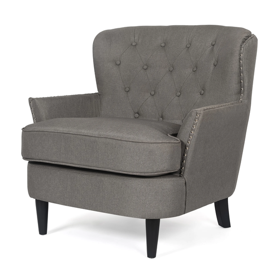 Adeco Modern Accent Chair Linen Sofa Chair - 34.4 "x34.4 "x34.2"