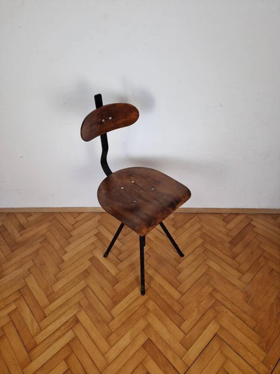 Vintage Industrial Swivel Chair/Desk Mid Century School Antique Office Mid-Century /70S