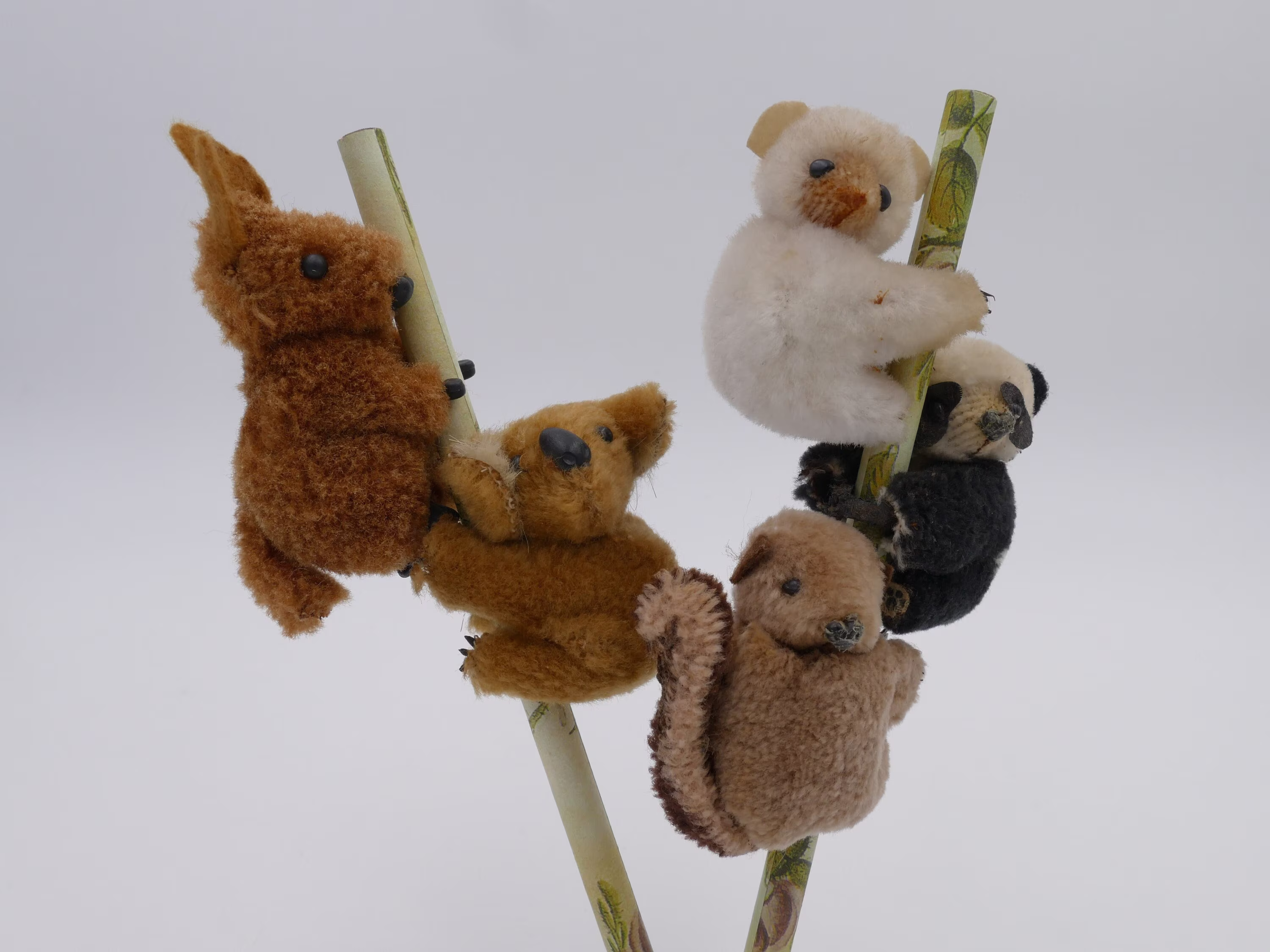 Set Of Five 1960's Animal Pencil Huggers