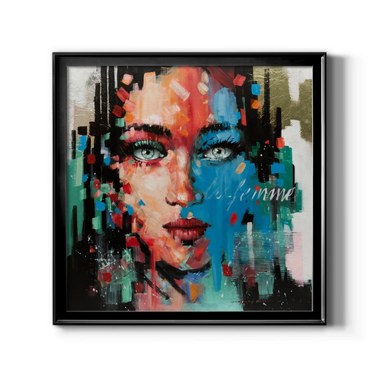 Colorful Quirky Pig-Framed Canvas - Ready to Hang