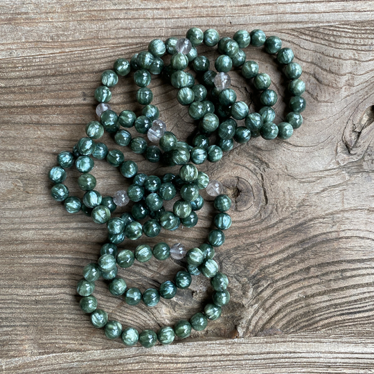 Special Edition - 10mm Seraphinite & Herkimer Diamond Bracelets Bra23