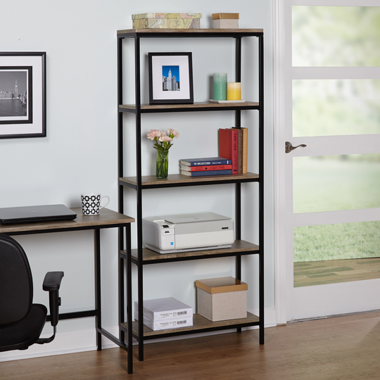 Simple Living Piazza 5-tier Wood and Metal Bookshelf