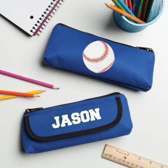 Baseball Star Personalized Pencil Case, Customized Kids Pencils Pouch, Back To School Supplies