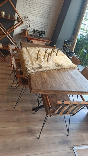 Live Edge Dine Table, Solid Wood Kitchen Farmhouse Wooden Furniture, Wooden Table & Bench, Handmade Furniture