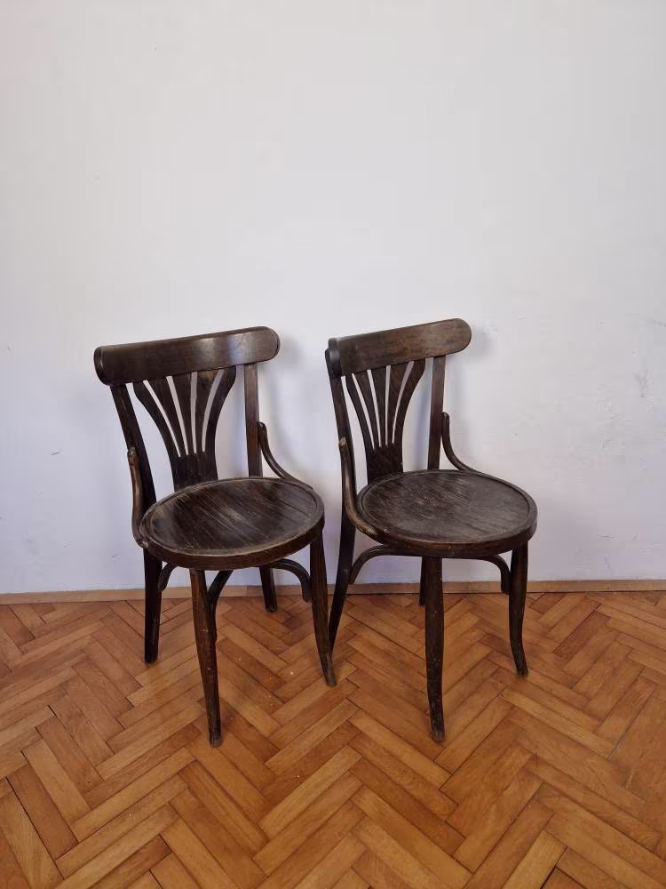 1 Of 4 Vintage Bistro Thonet Style Chairs 60S/Antique Retro Mid-Century