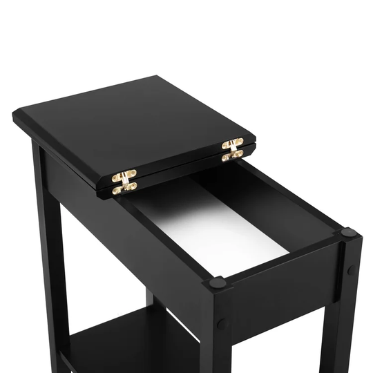 End Table with Storage, Flip Top Narrow Side Tables for Small Spaces